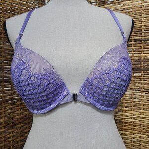 Victoria's Secret Very Sexy Push Up Bra Racer Back Front Closure 32D Lavender